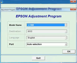 Epson L1300 resetter and adjustment program