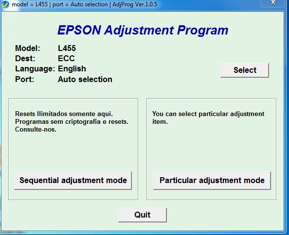 Epson L455 free resetter adjustment program software download 100% working